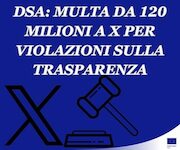 immagine contente il titolo dell'articolo con il logo del social X e immagine stilizzata del martelletto dei giudici